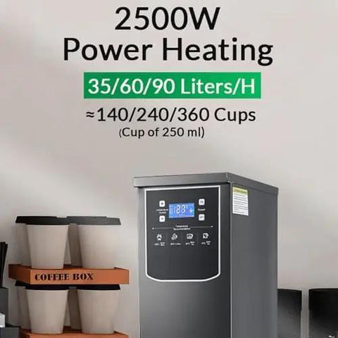 Pro Grade Commercial Stainless Steel Hot Water Boiler With Autofill And Non Drip Spigot Super Fast Heating 90 Liter Tea Coffee Dispenser heavy-duty boiler with 2500W power