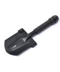 Grab-N-Go 12-In-1 Survival Multi-Tool Shovel For Camping And Outdoor Adventures with compact black design.