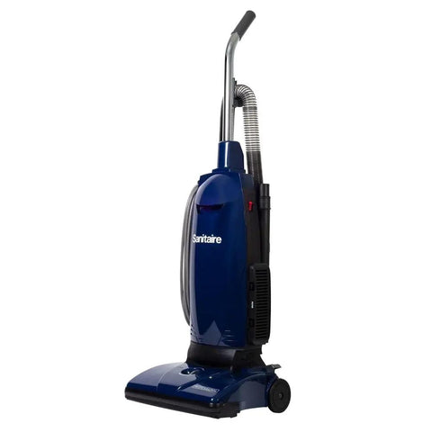 Professional Bagged Upright Vacuum Kicks Serious Dust With Smooth Glide Action, blue design, commercial use, upright vacuum.