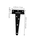 8-Pack 5-Inch Black Painted Galvanized Tee Hinges For Cabinet Doors Outdoor Chests And Shutters Weld-On Door Hardware Heavy-Duty