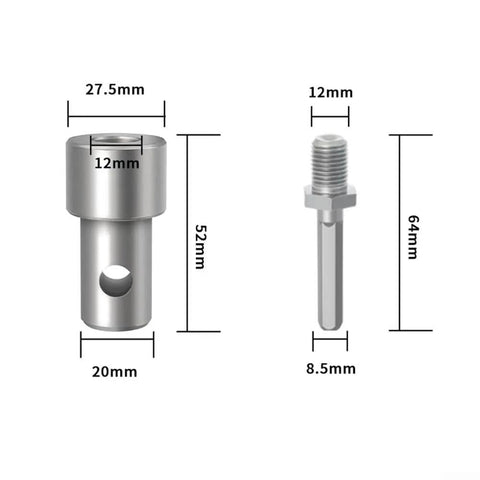 Earth Auger Adapter Tool With Four Interface Types Round Square Hex And Electric Wrench For Impact Wrench And Hammer Drill Use