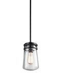 Lyndon 11.75 Inch One Light Pendant in Architectural Bronze With Clear Seeded Glass, vintage bulb, kitchen island lighting