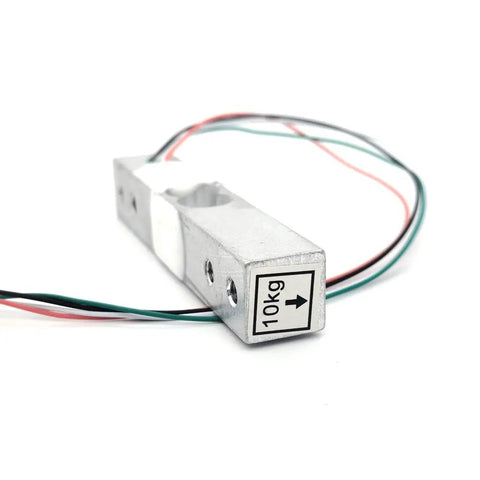 Beefy 10Kg Straight Bar Load Cell With Hook 4 Wire Strain Gauge Sensor For Spot On Weight And Tension Readouts Safe Load 150 Percent Full Scale 3-9V Excitation 75mm Compact Size For DIY Scales And Force Projects. 10kg aluminum bar load cell with 4-wire leads