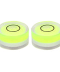 10pcs Bubble Spirit Level, High Precision Acrylic Tool in bright yellow and clear material, compact round shape for easy use.
