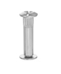 Kickass 100 Piece M6 Connector Bolts With Matching Nuts Built Tough Hardware For Wood Cabinets Shelving Workbenches Quick DIY Setup Nailed It Every Time Pro Gear You Will Love showing a single M6 connector bolt with a flat head and textured surface.