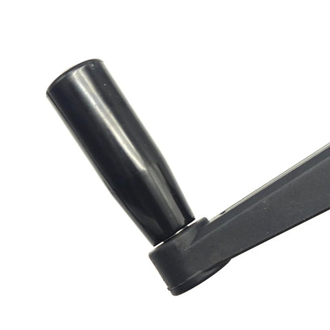 4 Inch Nylon Crank Handle For Drill Press with smooth 360-degree operation, close-up of revolving handle, black nylon material