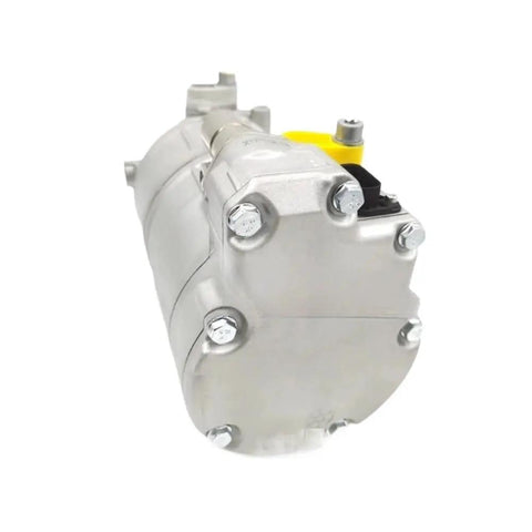 Straight Swap Electric AC Compressor For Bmw I3 I8 And Mini Hybrids showing the front view with silver housing and electrical connection.
