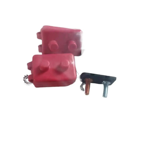 Red waterproof connectors and screws for Heavy Duty 12Volt Auto Reset Stud Mount Circuit Breaker Waterproof Overcurrent Protector For Cars And Trucks Rock Solid 40A 50A Underhood Surge Protector.