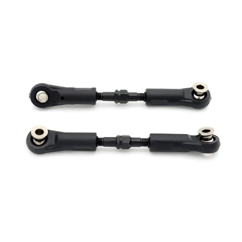 Adjustable Pull Rod Linkages For RC Cars Arm Tie Rods Universal Spare Parts Durable RC Vehicle Steering Linkages For On Road And Off Road Rigs With Easy Fit Install High Quality Materials Replacement Part For RC Enthusiasts Works With RC Models, black adjustable metal RC tie rods