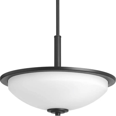 Three Light Inverted Pendant Hanging Light With Etched Glass Shade For Kitchen And Dining Room Black Finish Replay Collection