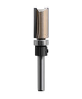 Top Notch 1/4 Inch Shank Flush Trim Router Bit With Smooth Bearing, tungsten steel bit designed for precise woodworking edges.