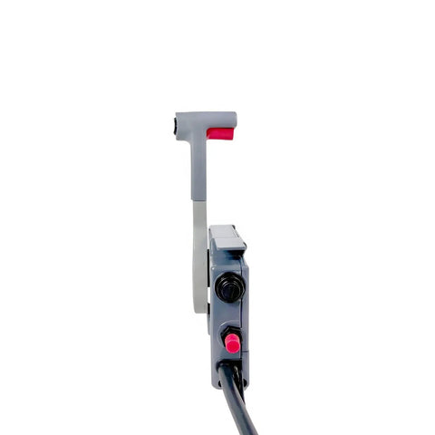 Side view of Outboard Remote Control Box, 10-Pin Pull To Open, 16.5 Ft Harness, OEM 703-48272-12, Gray for marine use