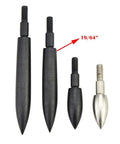 12 Pcs Archery Field Points Set Screw In Arrow Tips 100 150 200 250 300 350 Grain Black Stainless Steel 9 64 Inch Diameter