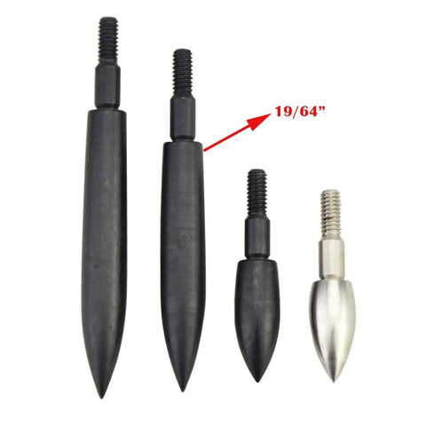 12 Pcs Archery Field Points Set Screw In Arrow Tips 100 150 200 250 300 350 Grain Black Stainless Steel 9 64 Inch Diameter