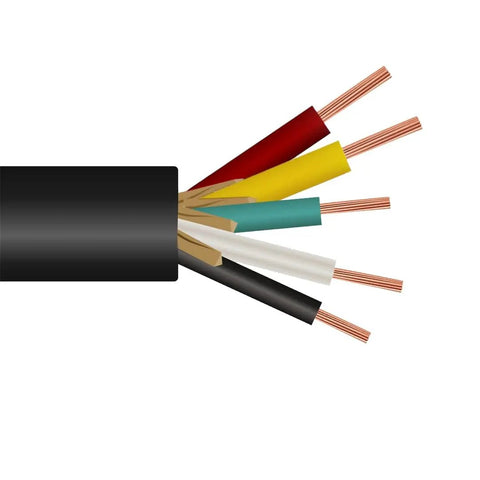 Real Workhorse 2/5 Soow Portable Power Cable 600 Volt Black Wire Cord For Generators Welders And Job Sites 25 Feet showing colored conductors
