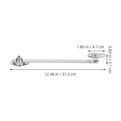 Heavy Duty Soft Close Cabinet Lid Hinge Set 12 Inch Flip Down Lid Support No Fuss Easy Install with dimensions
