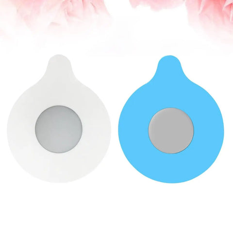 2pcs Silicone Bathroom Drain Stopper Tub Plug Cover for Kitchen Use - white and blue silicone plugs with flat center design