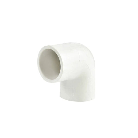 Two Way One Half Inch PVC Pipe Fitting 90 Degree Elbow Socket Adapter Coupling Schedule 40 White for DIY Projects