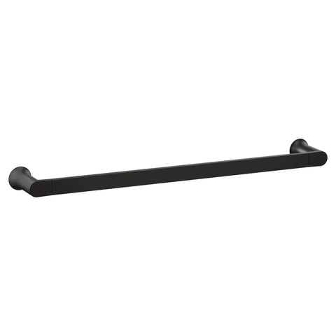 Genta LX 24 Inch Matte Black Towel Bar for Kitchen or Bath sleek dope look, wall-mounted with cylindrical ends, modern and durable design.