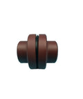 Heavy Duty Flexible Coupling Type E in brown, designed for smooth shaft alignment and torque transfer for motors and pumps.