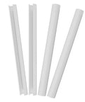 Four Piece Radiator Pipe Covers 15x300mm White Insulated Sleeve shown in split and full view