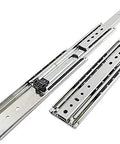 Heavy Duty Ball Bearing Drawer Slides Full Extension Three Section Track Five Hundred Lb Capacity Industrial thickened metal runners.