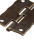 Close-up of Antique Bronze Iron Hinge Set 36x23mm 10 Pieces Vintage Flower Pattern Decorative Hardware For Jewelry Boxes Cabinets