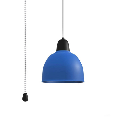 Blue pendant light with Stainless Steel Bead Pull Chain Extension 15 Feet With 3.2mm Diameter Size 6 Rustproof And Strong Pulling Force