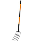 5 Tine Pitchfork For Gardening Heavy Duty With Fiberglass Handle Garden Fork For Mulching And Hauling Debris 58 Inches Long