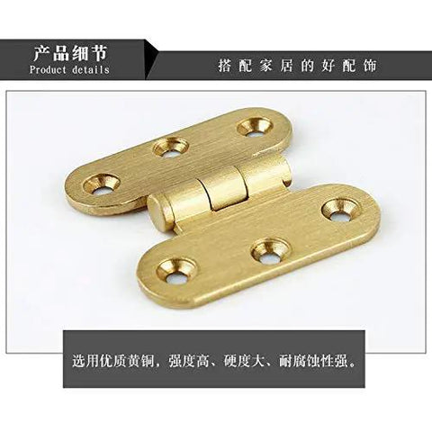 Copper Mini Flat Box Folding Butt Hinges 2 Pack For Doors And Cabinets DIY Craft Supplies, close-up view of single hinge