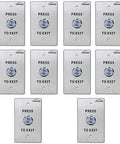 10 Pack Round Request To Exit Button IP65 Weatherproof Stainless Steel Built Tough With LED Backlight For Indoor Outdoor Door Access Control NC COM NO Outputs Standard Size