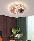 Slick Blue Blades LED Ceiling Fan With Remote Dimmable Light For Bedroom Kitchen Or Office Silent Operation 54 Watt unique ceiling fan design with warm light.