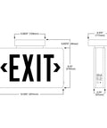 LED Die Cast Exit Sign With White Housing, Single Face, Red And Green Lettering, Dual Voltage 120/277 VAC, 60 Hz dimensions