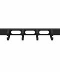 1U 19 Inch Server Rack Cable Management Panel Heavy Duty Steel Horizontal Patch Cord Organizer With Four Ring Pass Through Design black view with four cable management rings.