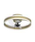 Low Profile Ceiling Fan With Light Gold Finish Modern Flush Mount Enclosed Ceiling Fan 19.7 Inch LED Dimmable Bladeless