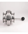 63mm Pipe OD 2.5 Inch Tri Clamp Sanitary Butterfly Flow Control Valve SUS 304 Stainless side view