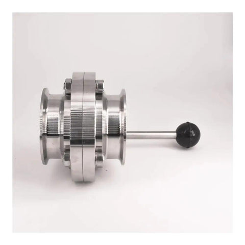 63mm Pipe OD 2.5 Inch Tri Clamp Sanitary Butterfly Flow Control Valve SUS 304 Stainless side view