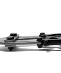 Close-up of Heavy Duty Bolt Cutter With 18 Inch Fiberglass Handle And Center Cut Jaws For Soft To Hard Metals, tool steel jaws visible.