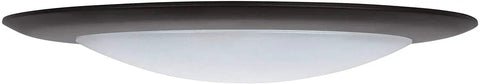 Close-up of Six Pack LED Flush Mount Ceiling Light 650 Lumens 10.5W 85W Equivalent Warm White 2700K with Bronze Trim