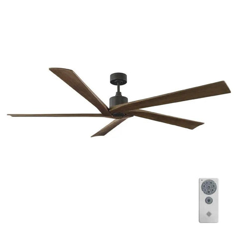 Dang Sure Solid Seventy Inch Five Blade Ceiling Fan With Silver Brushed Steel Finish and Ultra Quiet Motor with remote control.