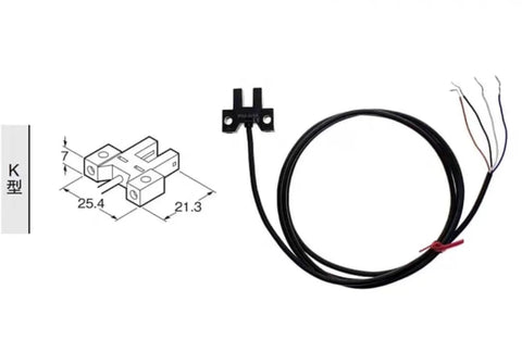 Dual Output NPN Photoelectric Switch Sensor PM K45 with cable and wiring diagram for automation and object detection