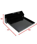 Fold Out Work Station Tray Cabinet For Garage And Trailer 16x14 Inch Tray Aluminum Powder Coated Black Made In USA Gear Up Portable Tool Organizer And Quick Work Bench For Shop Or Enclosed Race Trailer