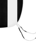 Close-up of Outdoor Chair Cushions Set Of 2 17 By 16 Inch With Ties Water Resistant All Weather U Shape Seat Pads Black Stripe