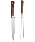 Stainless Steel Barbecue Tool Set With Grilling Fork And Cutter Wood Handle Outdoor BBQ Utensils For Grill Masters And Camping 2 Piece