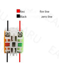 Compact 22mm Rotary Selector Switch Knob With 4 Screw Terminals 2 Way Small Size 2 Position ON OFF Push Button Switch No NC Contacts Durable 10A 66V Build That Is Great For DIY Electronics Projects, front wiring view with red and black terminals