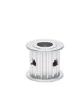 5M 12T Timing Belt Pulley With 5Mm Pitch And 10Mm Bore, 16Mm Wide Tooth For 15Mm Belts Or 21Mm Tooth Width For 20Mm Belts, Synchronous Wheel For Precise Belt Drive Systems, Arc Tooth Design. Aluminum alloy timing belt pulley with 10mm bore and side set screws