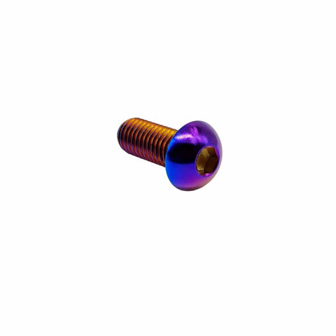 Titanium Button Head Hex Socket Cap Bolts Set Of 5 M4 M5 M6 M8 ISO7380 Aviation Grade Ti6Al4V GR5 Rainbow color close-up view