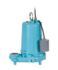 Heavy Duty One Half Horsepower Submersible Sump Pump Featuring Twenty Foot Power Cord And Rock Solid Oil Filled Motor angled view, showing blue finish.
