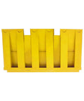 Heavy Duty Steel Shipping Container Ramp For Trucks And Forklifts 16000 Pound Diamond Plate Bridge Built Like Iron, yellow color, top view.