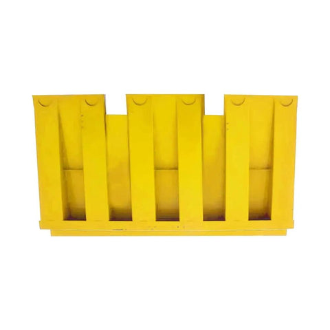 Heavy Duty Steel Shipping Container Ramp For Trucks And Forklifts 16000 Pound Diamond Plate Bridge Built Like Iron, yellow color, top view.